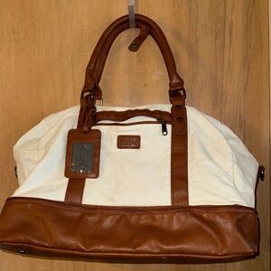 Wogarl Overnight Weekender Canvas Duffel Bag Travel Suitcase Pocket